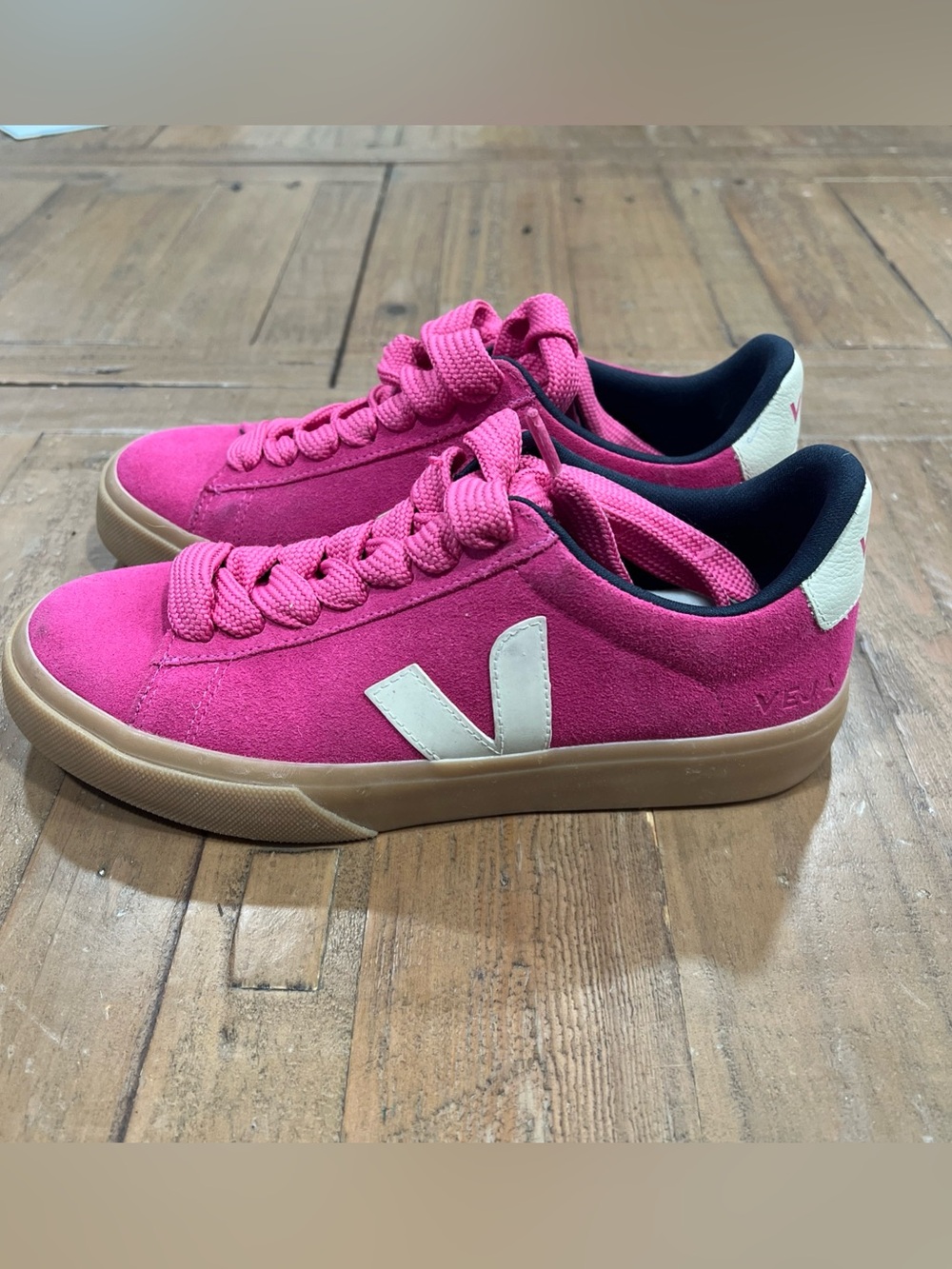 Veja Campo Bold Suede Pink Pierre Natural Sneakers US 8 UK 39 Vibrant